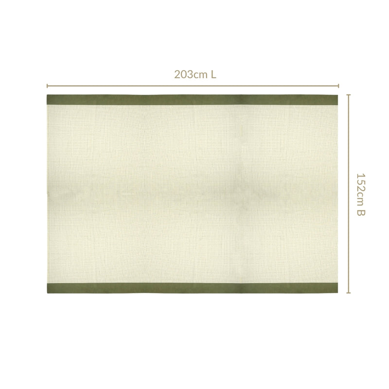 Running Stitch Grid 6 Seater Cotton Table Cover 203x152cm