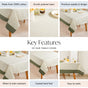 Running Stitch Grid 6 Seater Cotton Table Cover 203x152cm