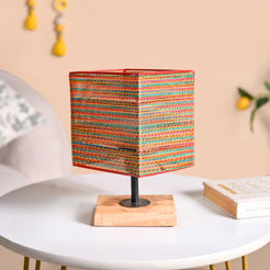 Rustic Colourful Lamp With Gold Zari Work