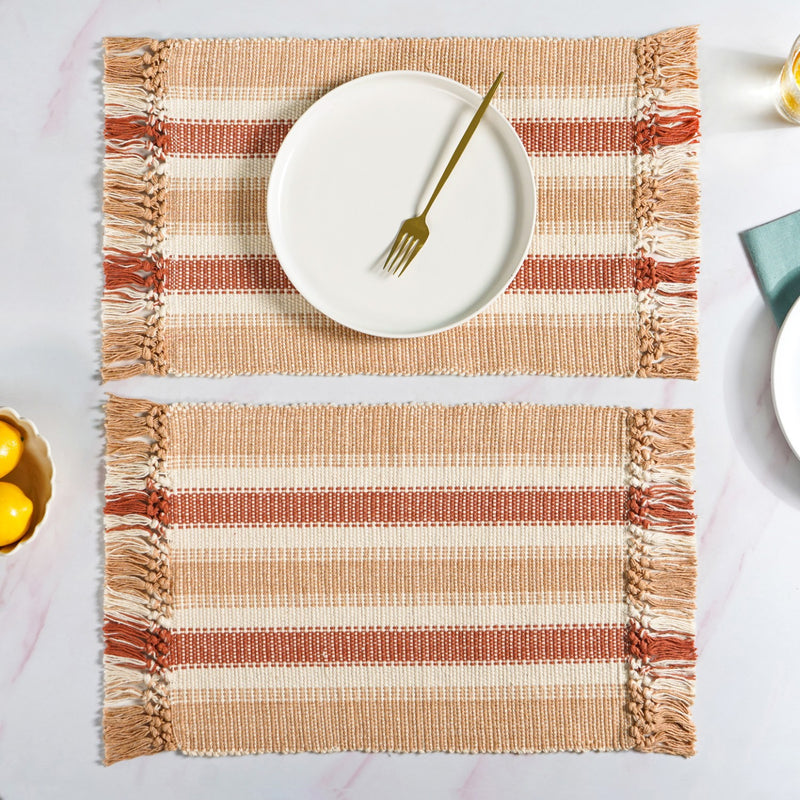 Rustic Cotton Placemat Set Of 6