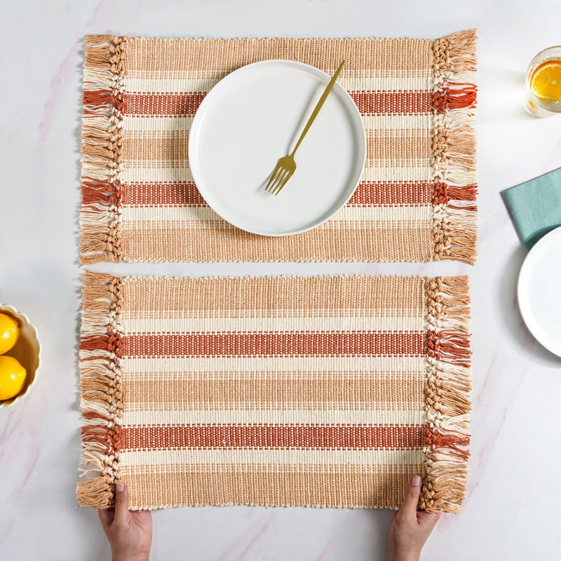 Rustic Cotton Placemat Set Of 6