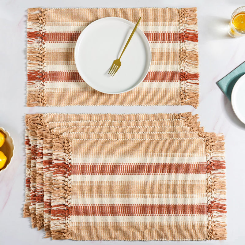 Rustic Cotton Placemat Set Of 6