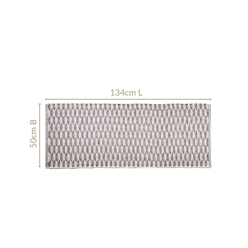Brown And White Weave Rug 134x50cm