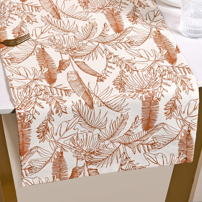Mocha Fern Table Runner 8 Seater 264x35cm