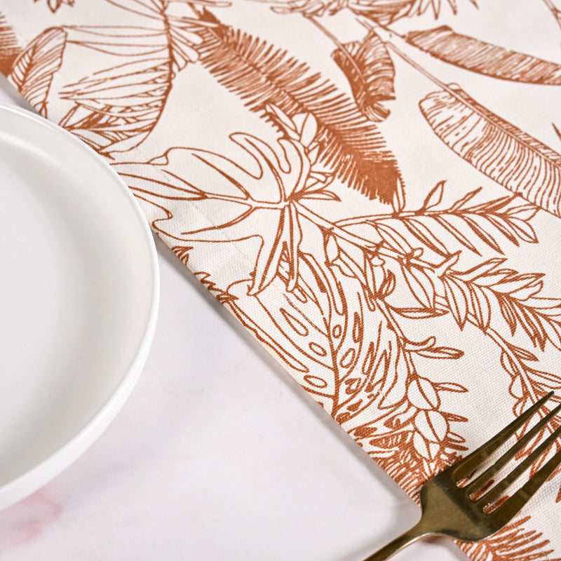 Mocha Fern Table Runner 8 Seater 264x35cm