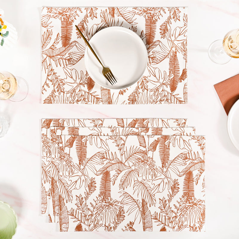 Mocha Fern Cotton Tablemat Set Of 4