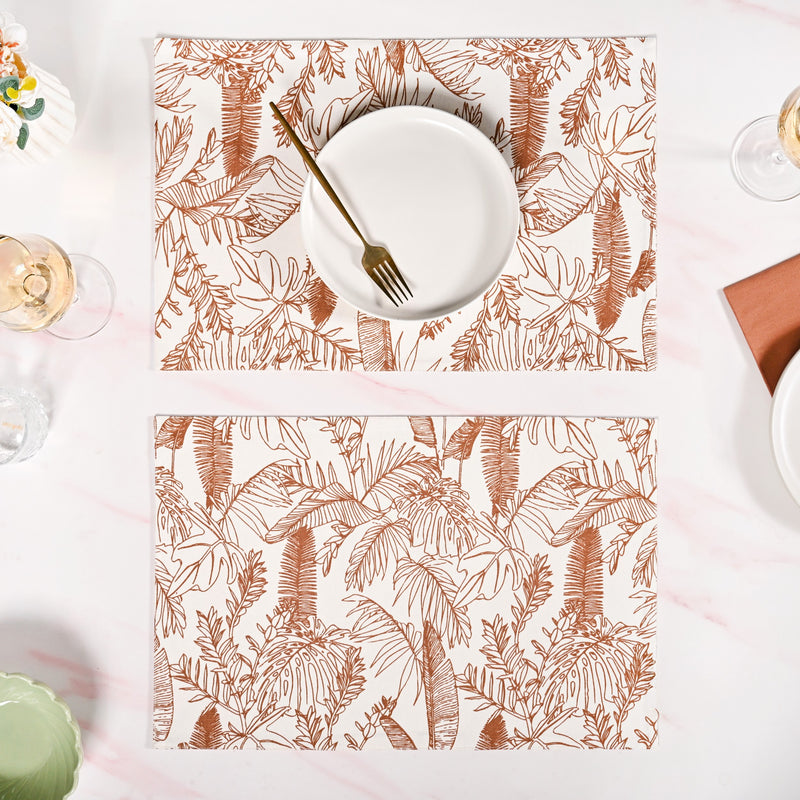 Mocha Fern Cotton Tablemat Set Of 4