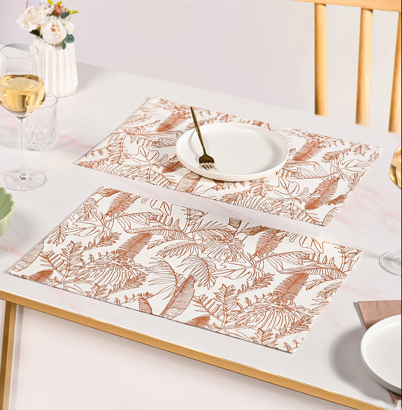 Mocha Fern Cotton Tablemat Set Of 4