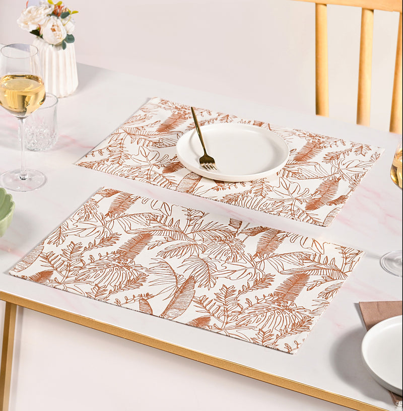 Mocha Fern Cotton Tablemat Set Of 6