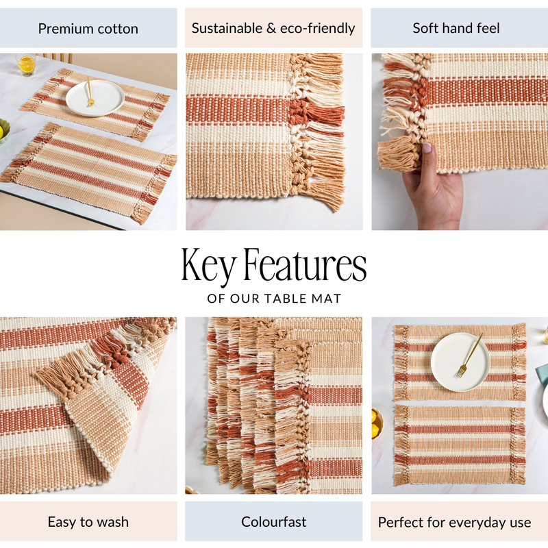 Rustic Cotton Placemat Set Of 6