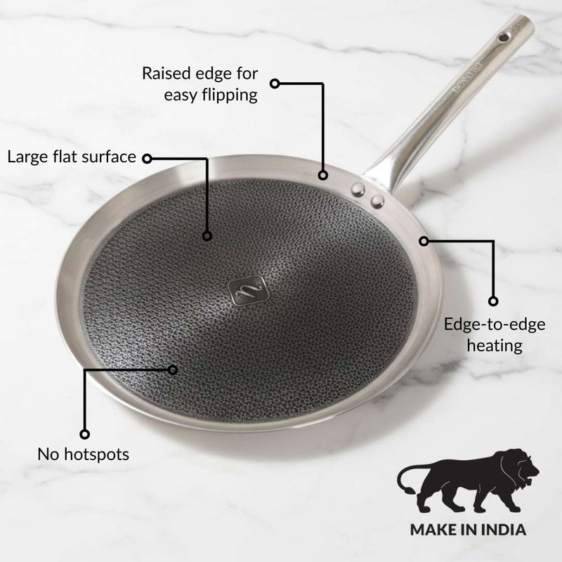 Non Stick Triply Induction Safe Honeycomb Dosa Tawa 32cm
