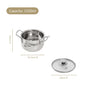Steel Hammered Serving Handi With Glass Lid 1250ml