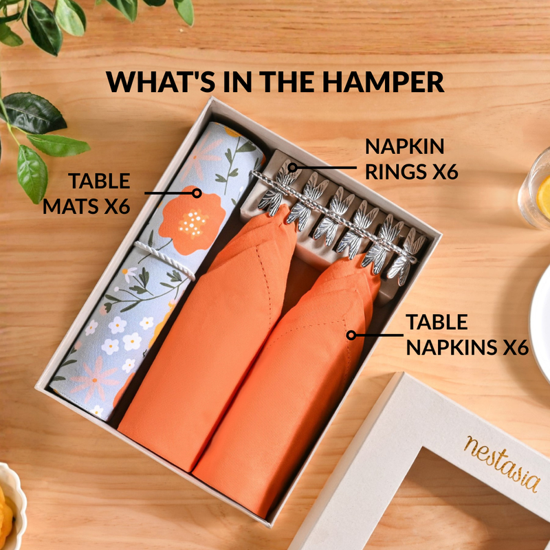 Arancia Table Linen Hamper With Napkin Rings