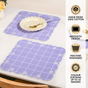 Lavender Lattice Scallop Embroidered Cotton Table Mat Set Of 6