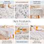Floral Cotton Table Cover For 8 Seater 108x60cm