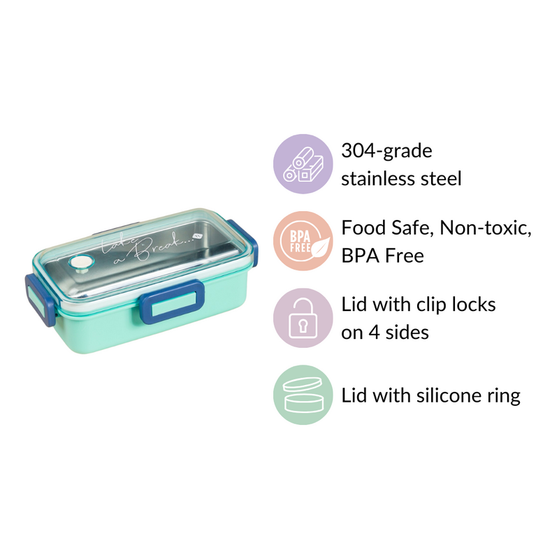 Leak-Proof Stainless Steel Lunch Box Small Mint 530ml