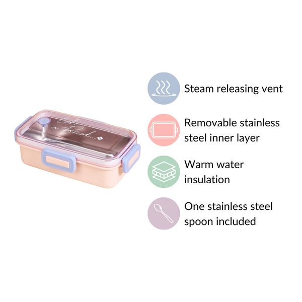 Stainless Steel Lunch Box For Office Small Pink 530ml