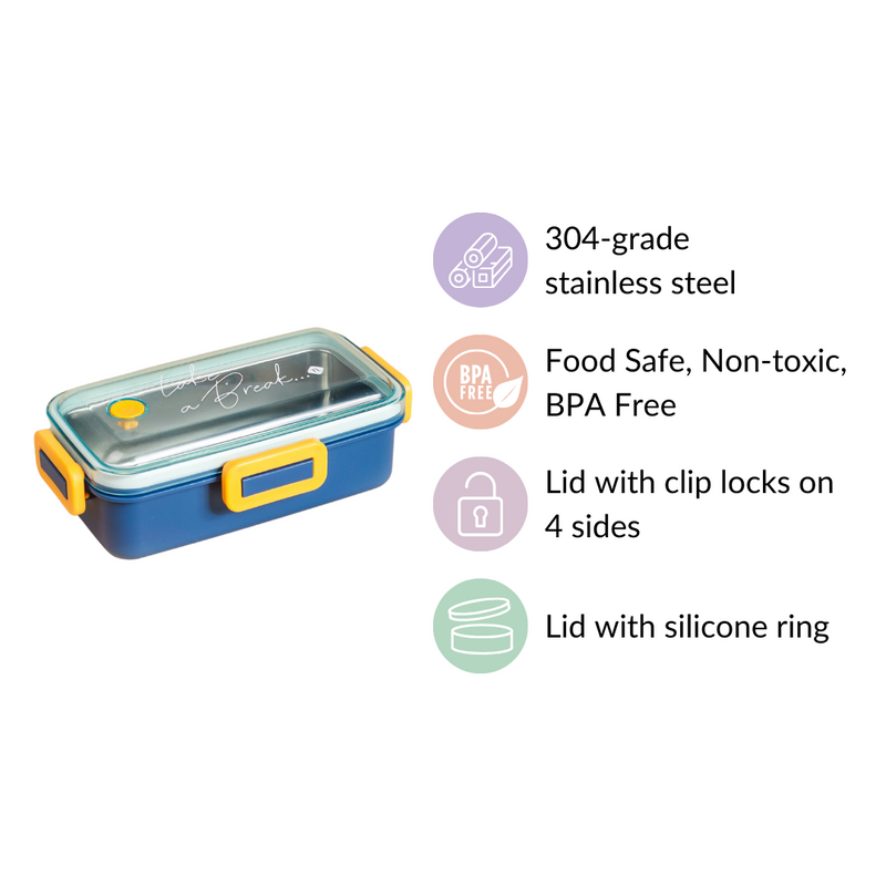 Leakproof Stainless Steel Tiffin Box Small Blue 530ml