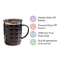 Stainless Steel Insulated Coffee Mug Black 400ml