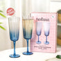 Aurora Ombre Fluted Champagne Glass Set Of 2 Blue 220ml