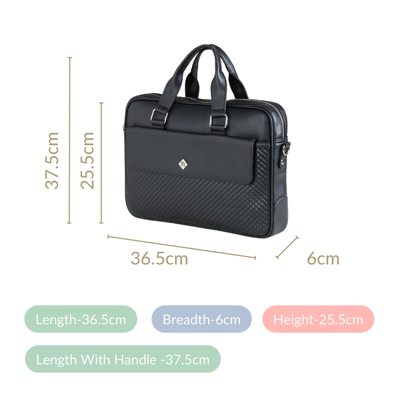 Chic Vegan Leather Laptop Bag For Women Black