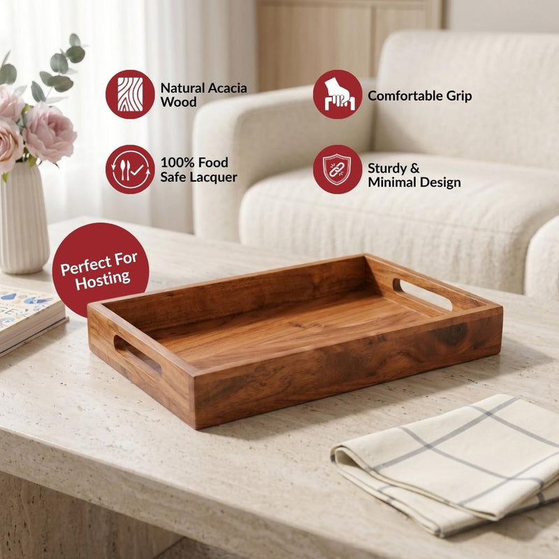 Classic Acacia Serving Tray 36x20cm