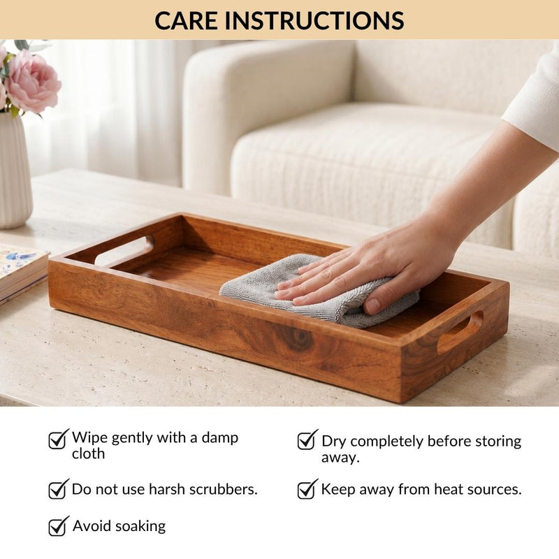 Wooden Snack Serving Tray 41x16cm