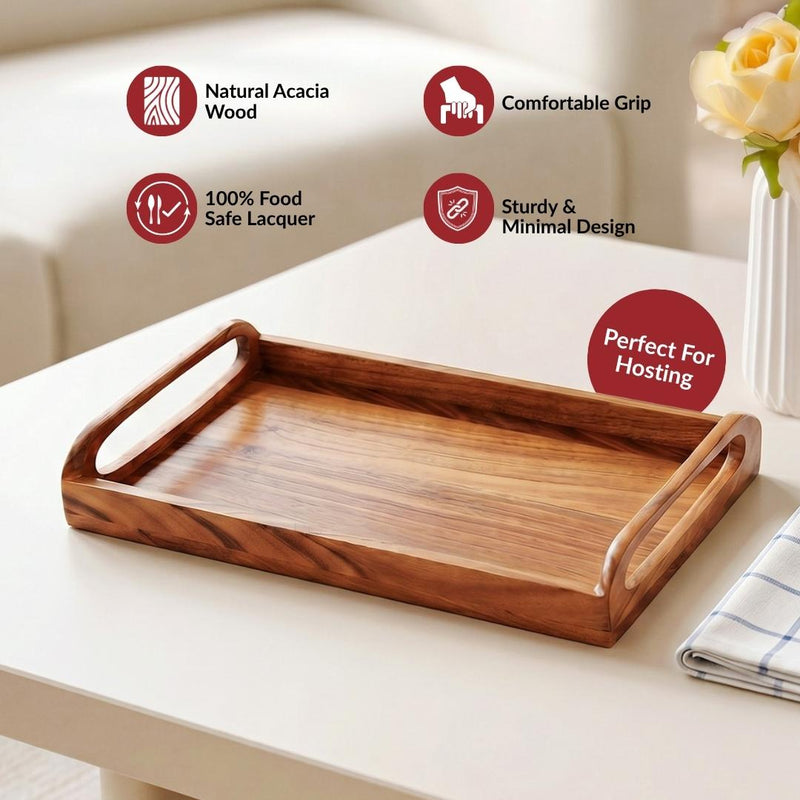 Coffee Table Tray With Handles 36x22cm