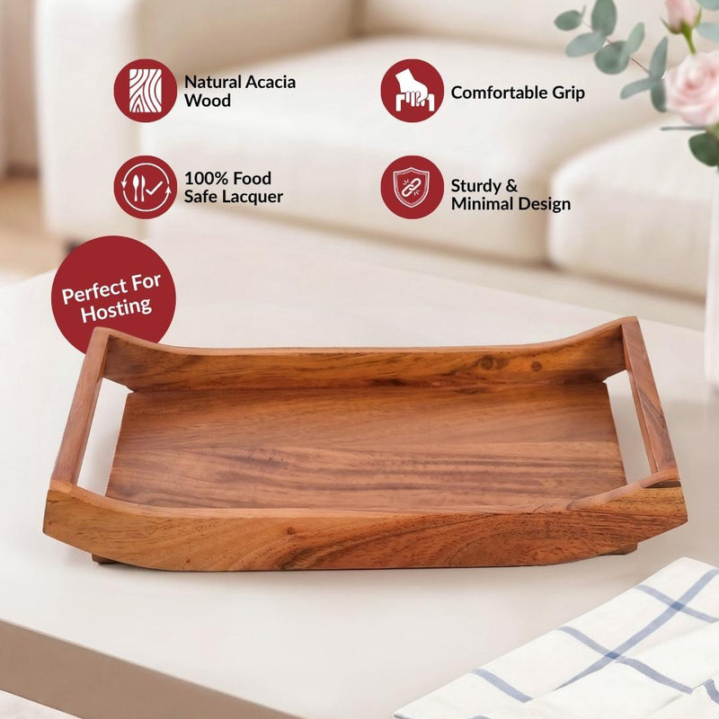 Acacia Wood Serving Tray 30x20cm