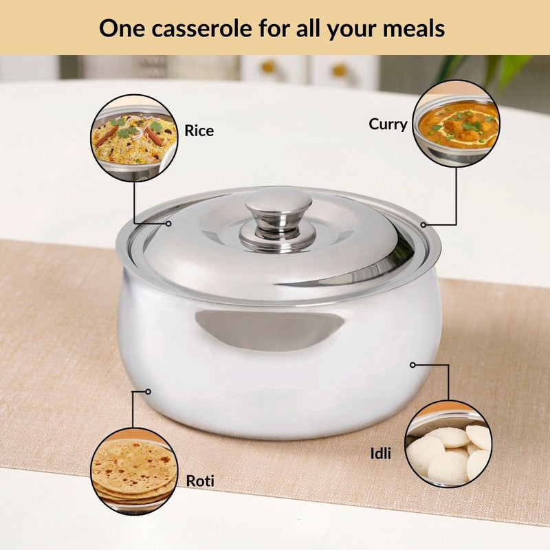 Stainless Steel Casserole 1000ml