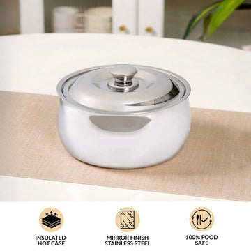 Heat Lock Stainless Steel Casserole 1500ml