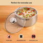 Stainless Steel Double Walled Casserole With Glass Lid 1000ml