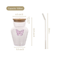 Butterfly Borosilicate Tumbler With Straw Set Of 2 500ml