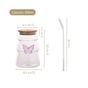 Girlie Butterfly Glass Tumbler With Straw Set Of 2 500ml