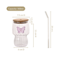 Butterfly Flutter Borosilicate Tumbler With Straw Set Of 2 500ml