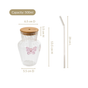 Butterfly Bloom Borosilicate Tumbler With Straw Set Of 2 500ml