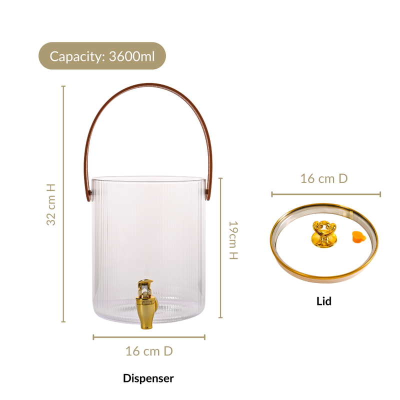 Regal Drink Dispenser With Handle With Stand 3600ml