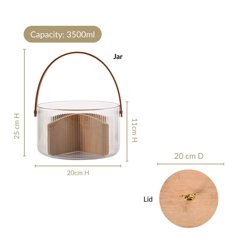 Deer Crest Borosilicate Section Snack Jar 3500ml