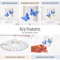 3D Butterfly Detailing Ribbed Wine Glass Blue 250ml
