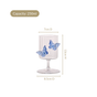 3D Butterfly Detailing Ribbed Wine Glass Blue 250ml