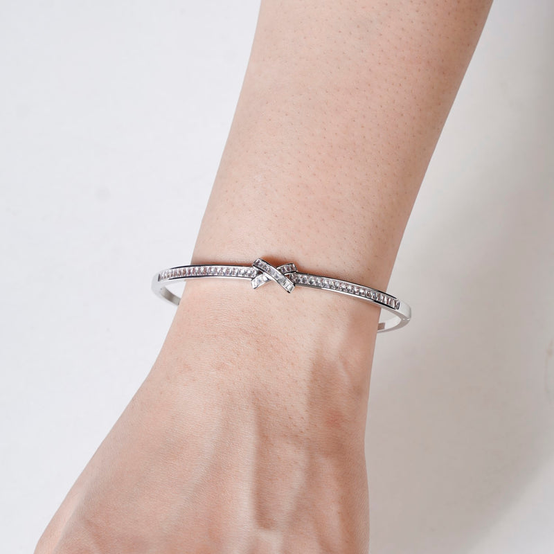 Sacred Sparkle Cross Bracelet Silver