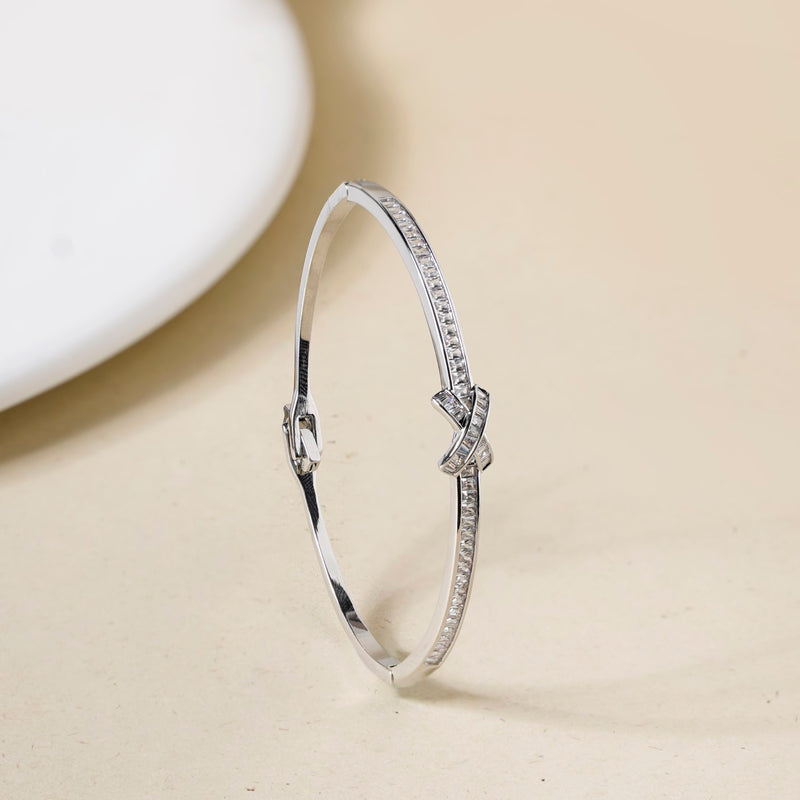 Sacred Sparkle Cross Bracelet Silver