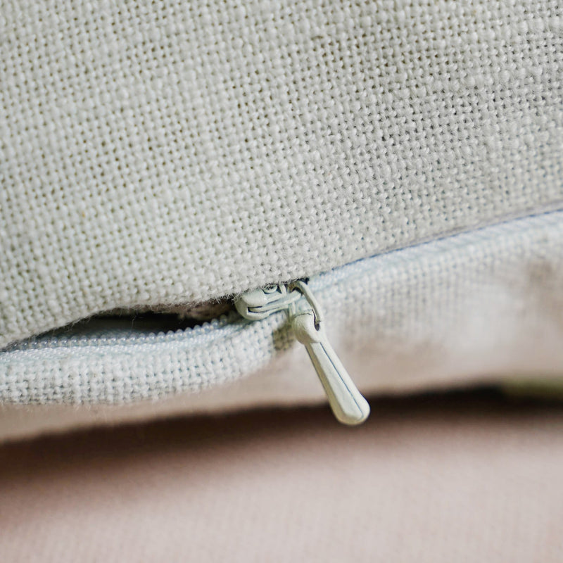 Sage Bloom Cotton Canvas Cushion Cover