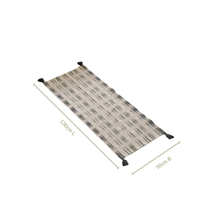 Sage Stitch Bedside Floor Runner 130x50cm