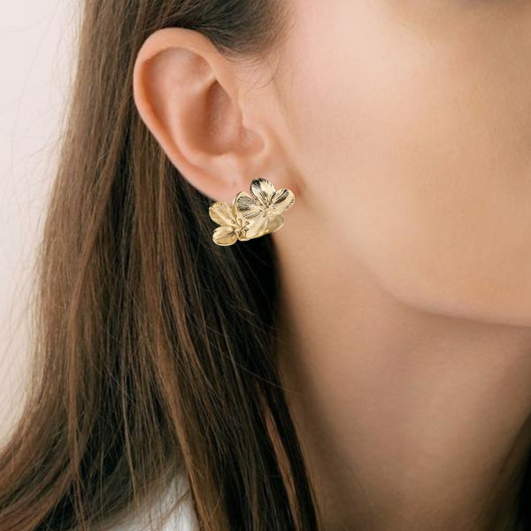 Sakura Hana Gold Hoop Earrings