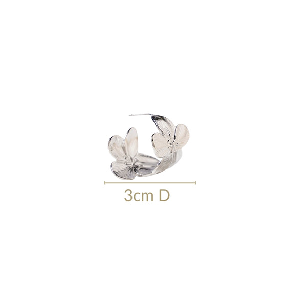 Sakura Hana Silver Hoop Earrings