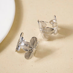 Sakura Hana Silver Hoop Earrings