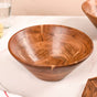 Set Of 2 Earthy Acacia Wood Large Salad Bowl