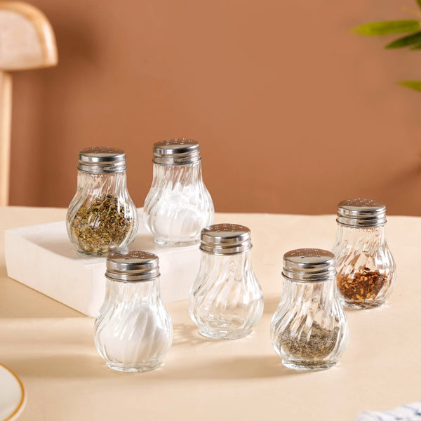 Salt and Pepper Shaker Set (Clear Glass) USA Seller Restaurant Quality