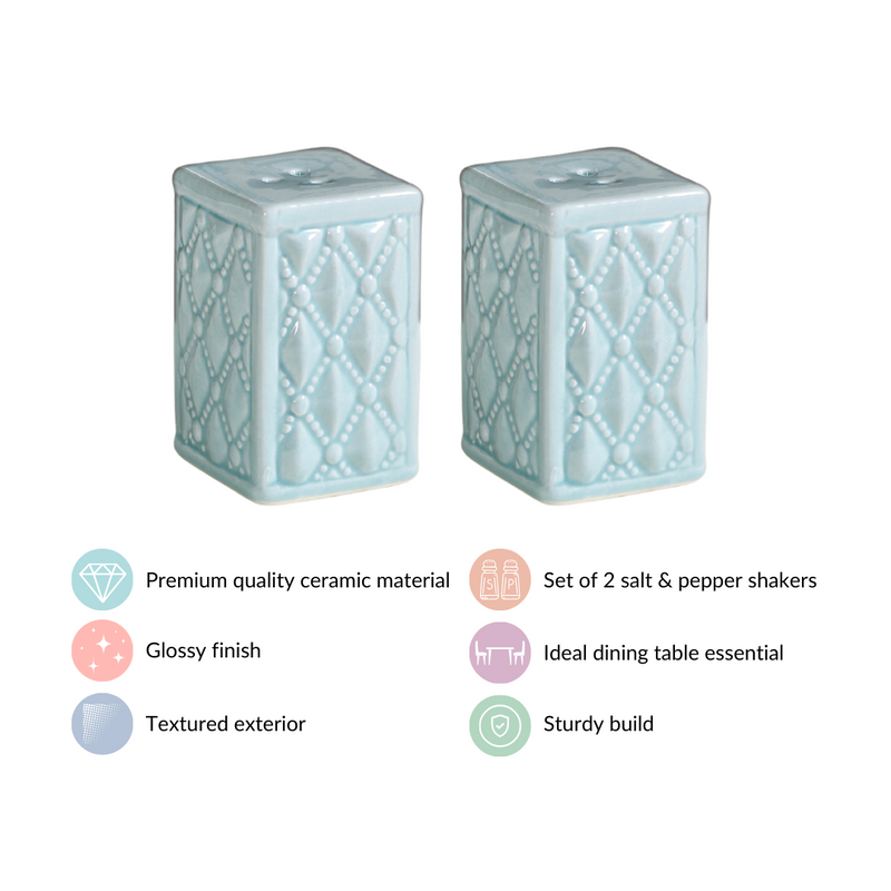 Ceramic Salt And Pepper Shaker Set Green
